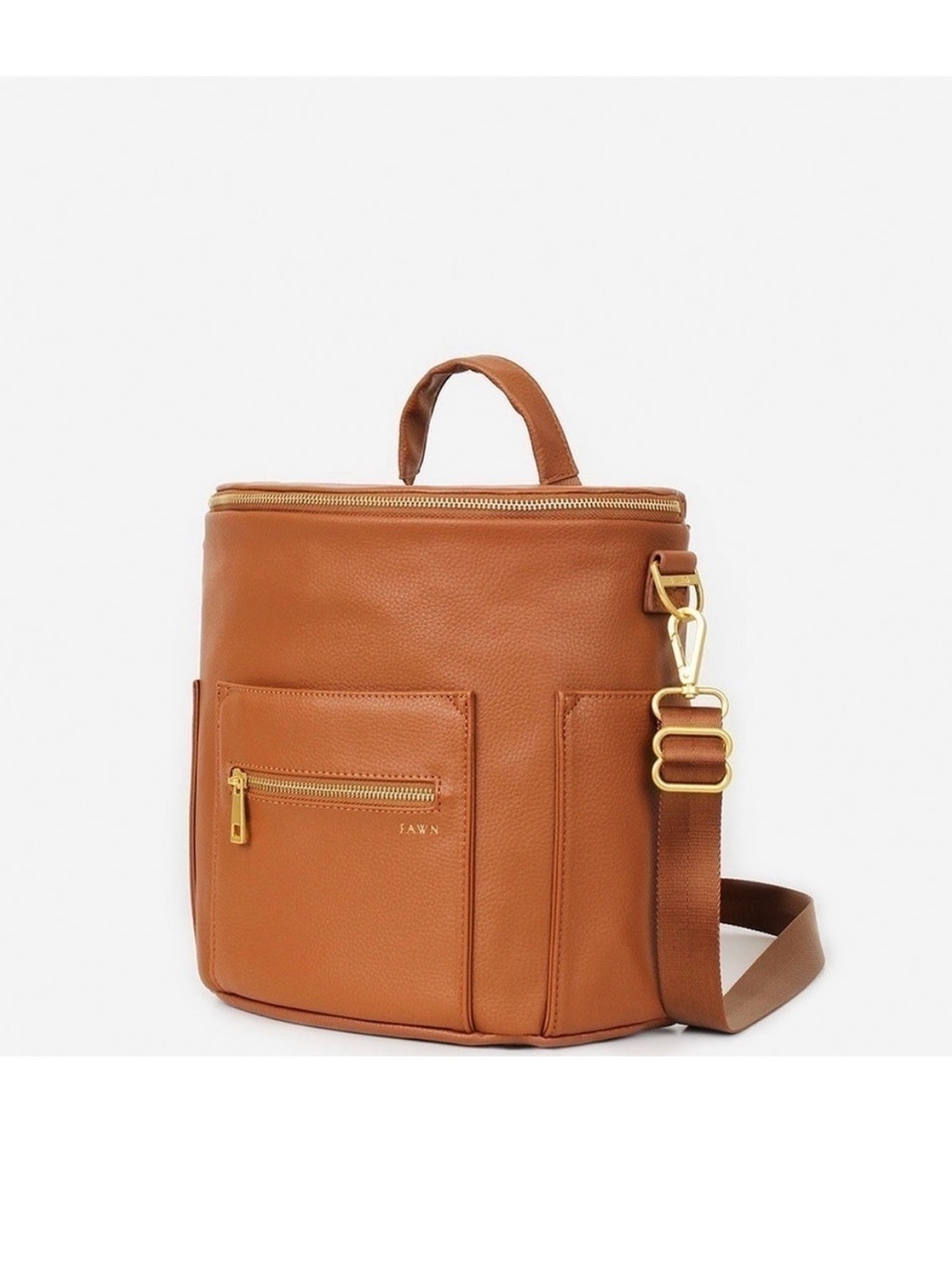 Fawn Design Mini Cognac Backpack Diaper Bag Minimal Mom Bag